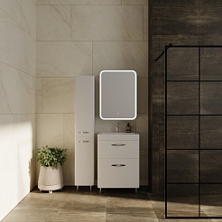 Style Line Тумба с раковиной Каре 60 напольная Люкс Plus белая – фотография-6